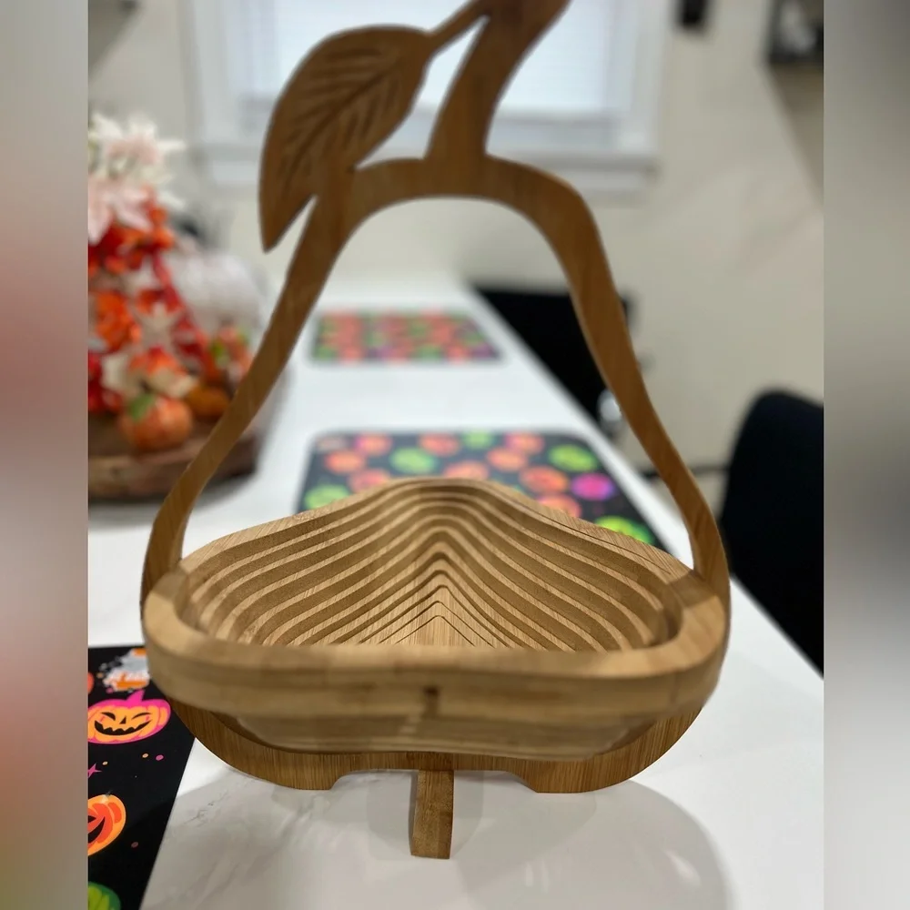 Wooden Pear-Shaped Basket